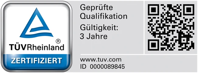 TÜV Rheinland Prüfzeichen, ID 0000089845